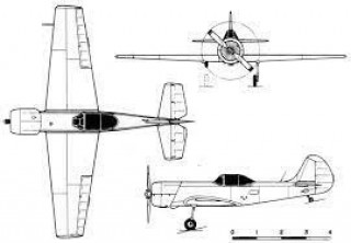 Three tail struts with YAK-50 shock absorbers