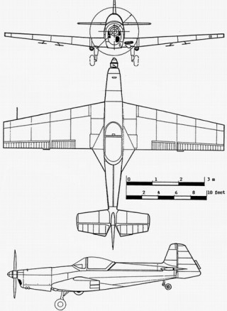 Three tail struts of the Zlin-526 aircraft