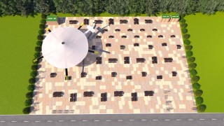 Mi-8 helicopter cafe, street food truck