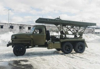 Model of the Studebaker with a model of the BM-13 Katyusha system