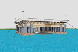 Helicopter platform on water