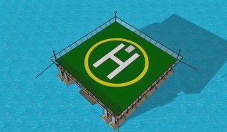Helicopter platform on water