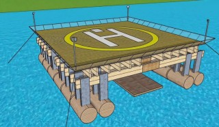 Helicopter platform on water