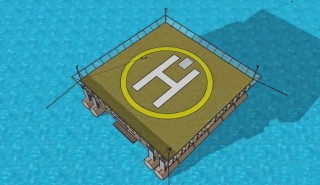 Helicopter platform on water