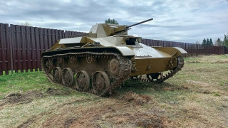 Full-size mockup (replica) of the T-60 tank