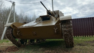 Full-size mockup (replica) of the T-60 tank