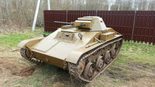 Full-size mockup (replica) of the T-60 tank