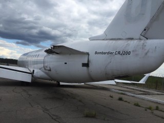 The plane Bombardier CRJ-200 aircraft