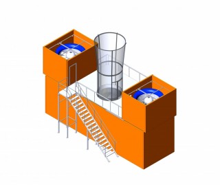 Wind tunnel Ø 2.2 open
