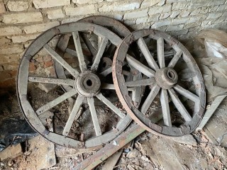 Wooden wheels from cart