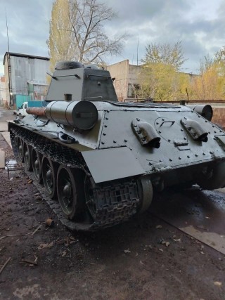 Tank T-34-76 on a pedestal
