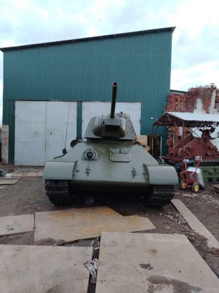 Tank T-34-76 on a pedestal
