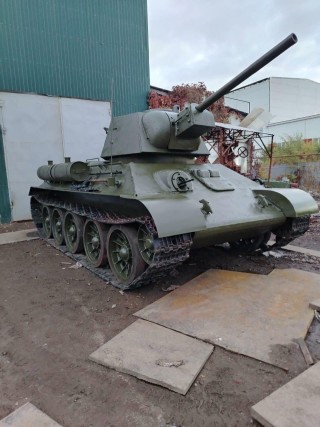 Tank T-34-76 on a pedestal