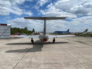 Airplane L-29 "Dolphin" on a pedestal