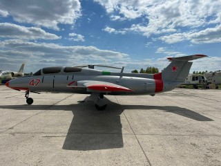 Airplane L-29 "Dolphin" on a pedestal