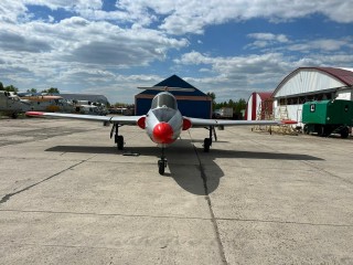 Airplane L-29 "Dolphin" on a pedestal