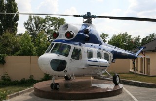Mi-2 helicopter for a pedestal