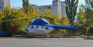 Mi-2 helicopter on a pedestal