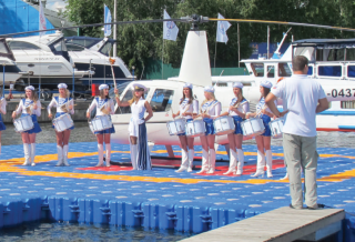 A helipad on the water