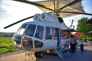 Mi-8, a real helicopter for a cafe