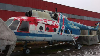 The Mi-8 helicopter on a pedestal