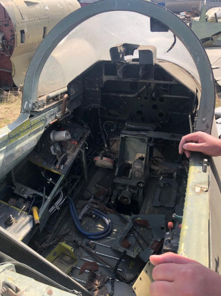 The cockpit of the L-39 aircraft