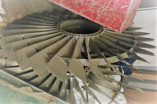 The blades of an aircraft engine