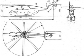 The rotor blades of the Mi-26