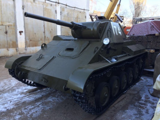 Tank T-70 on a pedestal, replica