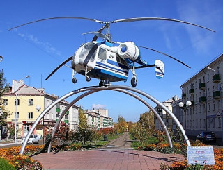 Helicopter Ka-26 on a turnkey pedestal